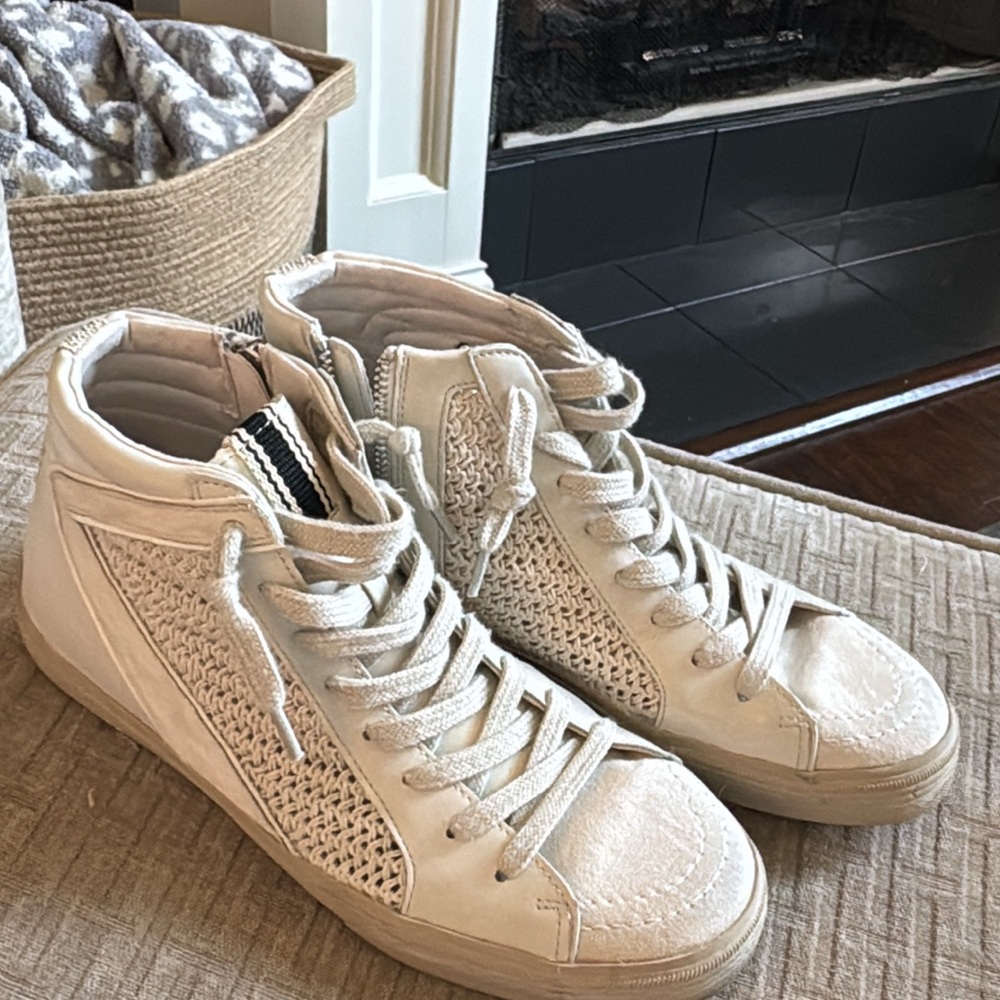 ShuShop Cream High-Top Sneakers